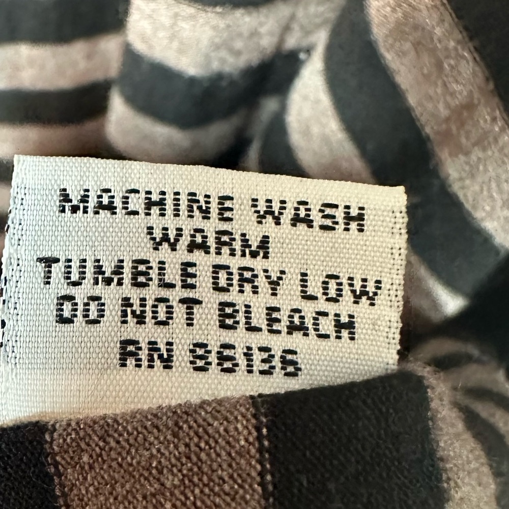 BRYN WALKER Women's Large Annette Cardigan Black & Tan Striped Drape Cardigan - Picture 6 of 9
